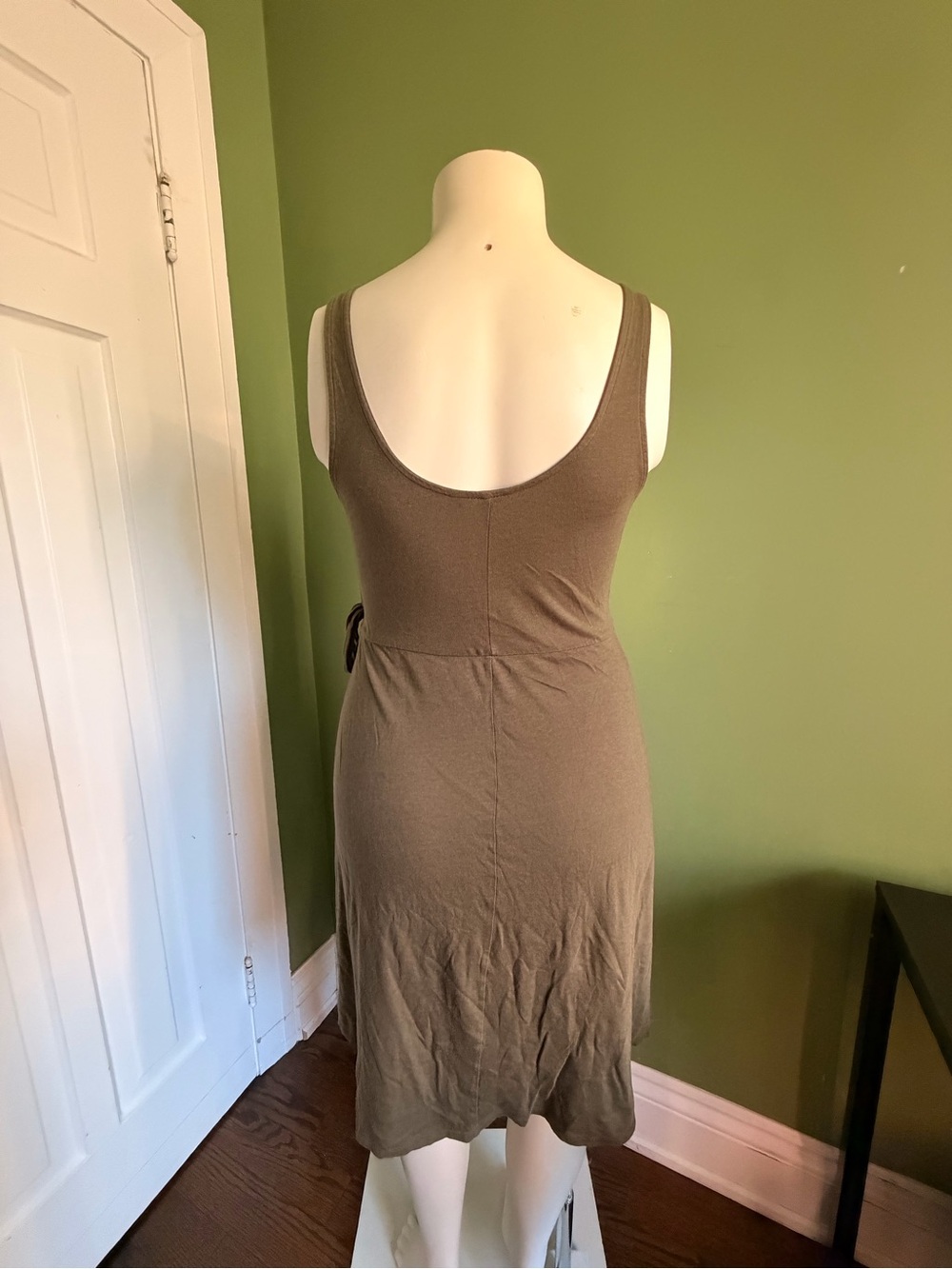 Sleeveless Wrap Dress in Olive green Brown medium - Picture 3 of 5